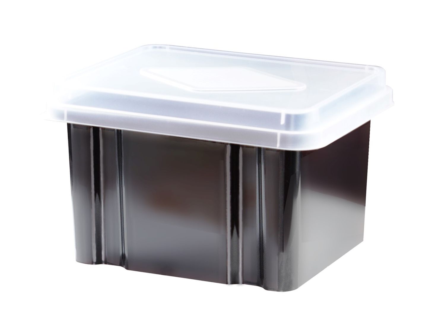 STORAGE BOX ITALPLAST GREENR 32L RECYCLED BLACK BASE/CLEAR LID