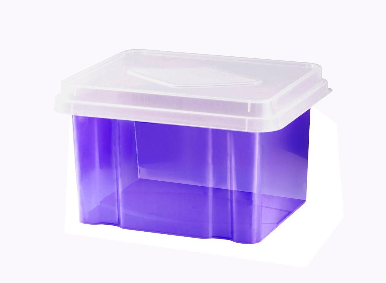 STORAGE BOX ITALPLAST 32L TINTED PURPLE BASE/CLEAR LID STORAGE BOX ITALPLAST 32L TINTED PURPLE BASE/CLEAR LID