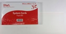 SYSTEM CARDS STAT 8X5 RULED WHITE PK100