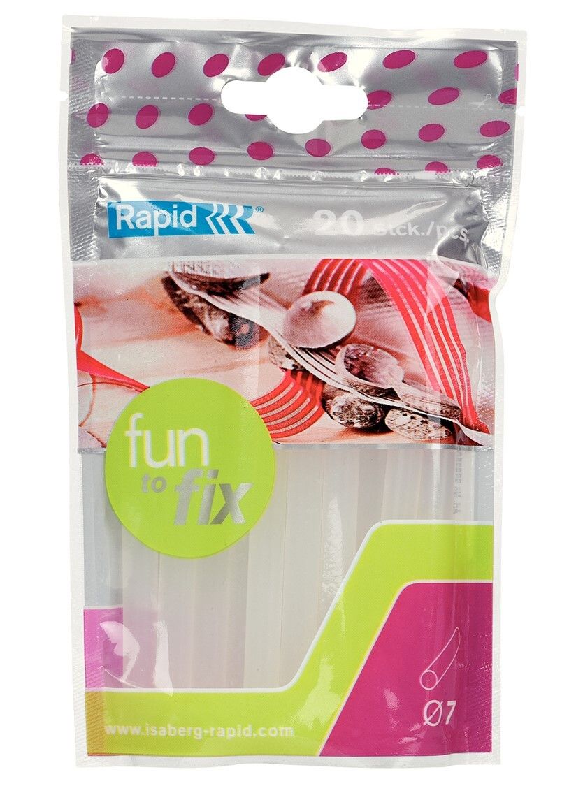SP- GLUE GUN STICKS RAPID 7MM CLEAR PK20