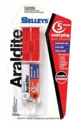 GLUE SELLEYS ARALDITE 5 MINUTE 24ML