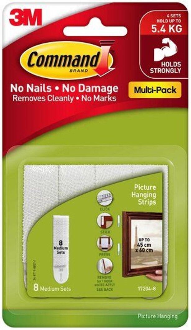 PICTURE HANGING STRIP COMMAND MEDIUM 17204 PK8 PICTURE HANGING STRIP COMMAND MEDIUM 17204 PK8