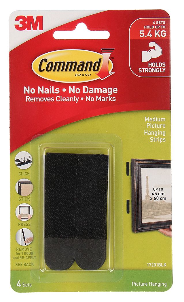 SP- PICTURE HANGING STRIPS COMMAND MEDIUM 17201 BLACK SP- PICTURE HANGING STRIPS COMMAND MEDIUM 17201 BLACK