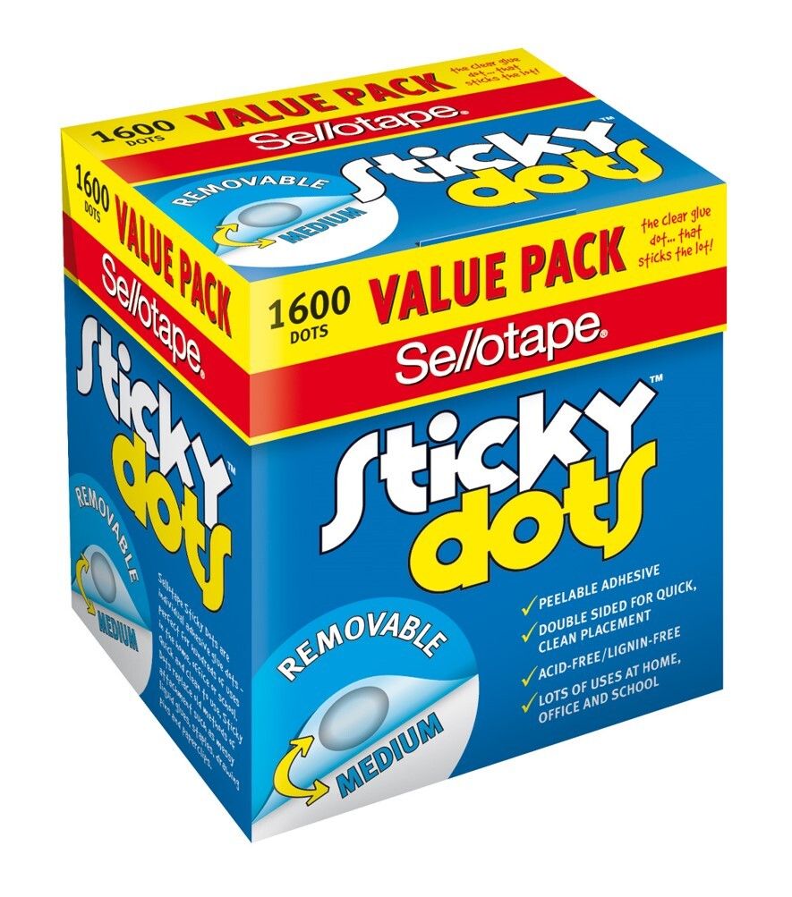 SP- STICKY DOTS SELLOTAPE REMOVABLE PK1600
