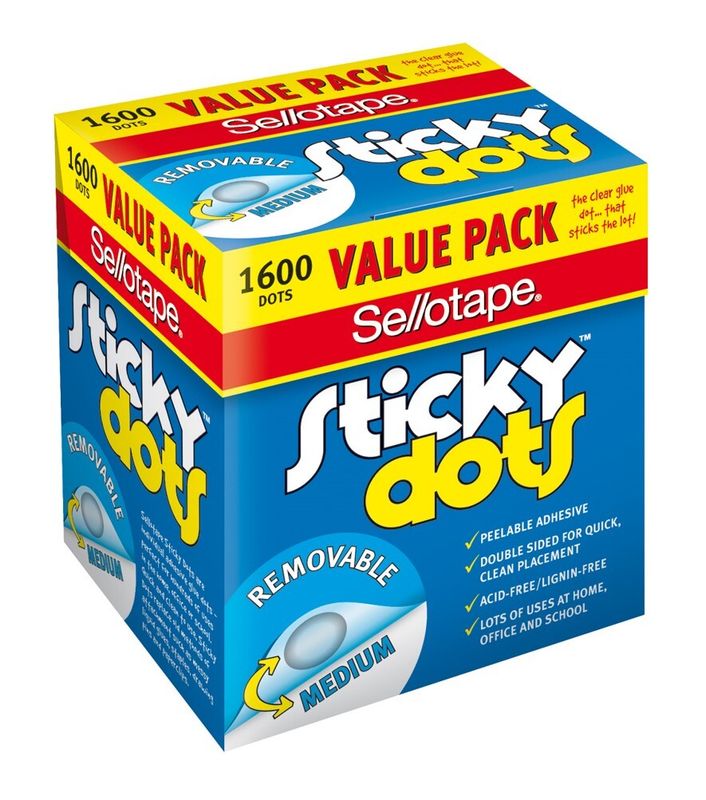 SP- STICKY DOTS SELLOTAPE REMOVABLE PK1600