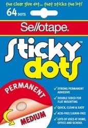 STICKY DOTS SELLO PERMANENT 64 DOTS 4SHT