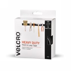 VELCRO 50MMX2.5M HEAVY DUTY HOOK & LOOK TAPE BLACK VELCRO 50MMX2.5M HEAVY DUTY HOOK & LOOK TAPE BLACK