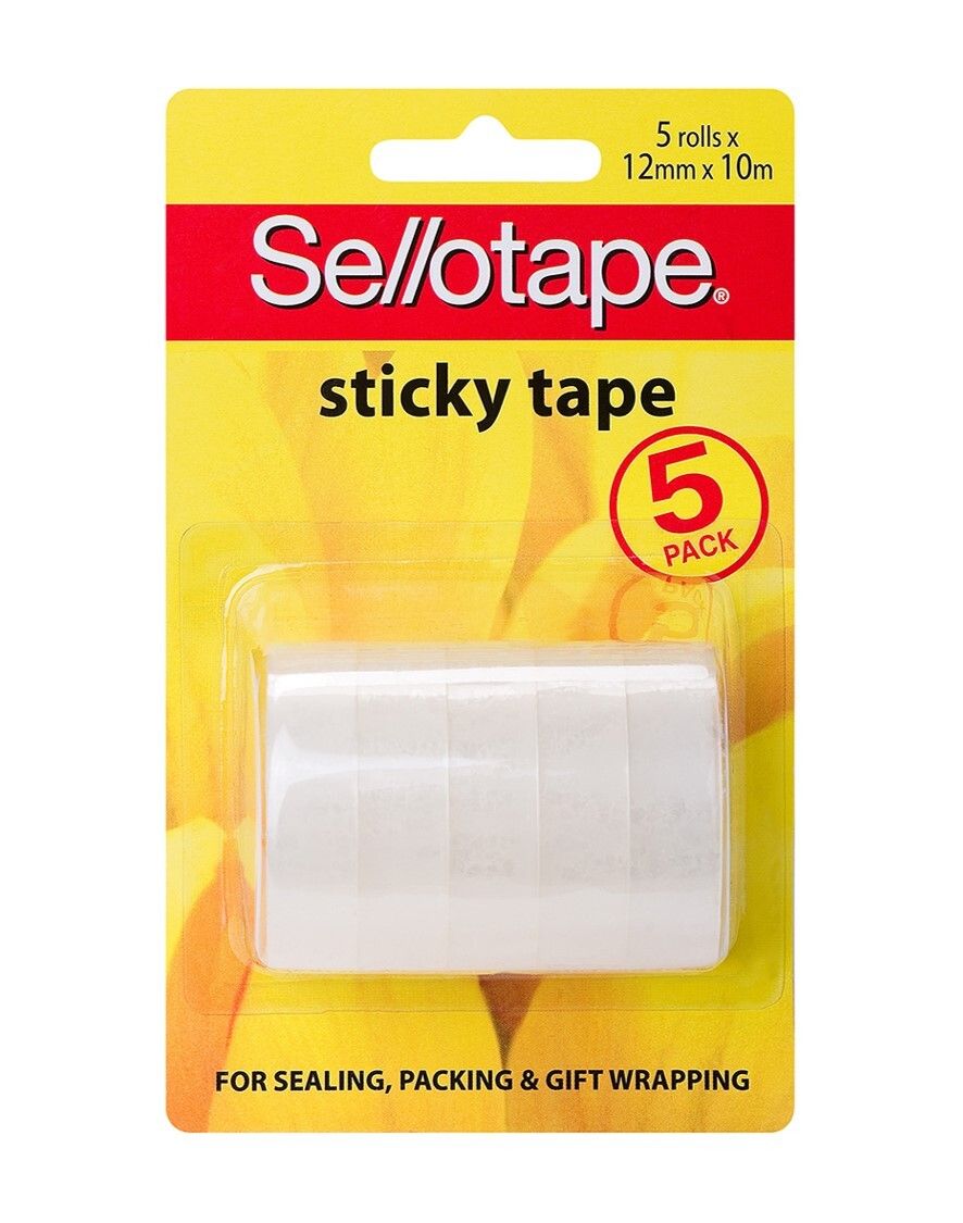 STICKY TAPE SELLOTAPE 12MMX10M PK5
