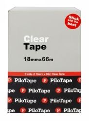 TAPE CLEAR PILOTAPE 18MMX66M BX8