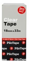TAPE CLEAR PILOTAPE 18MMX33M BX8