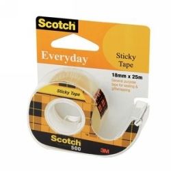 TAPE STICKY SCOTCH 502 18MMX25M ON DISPENSER H/SELL