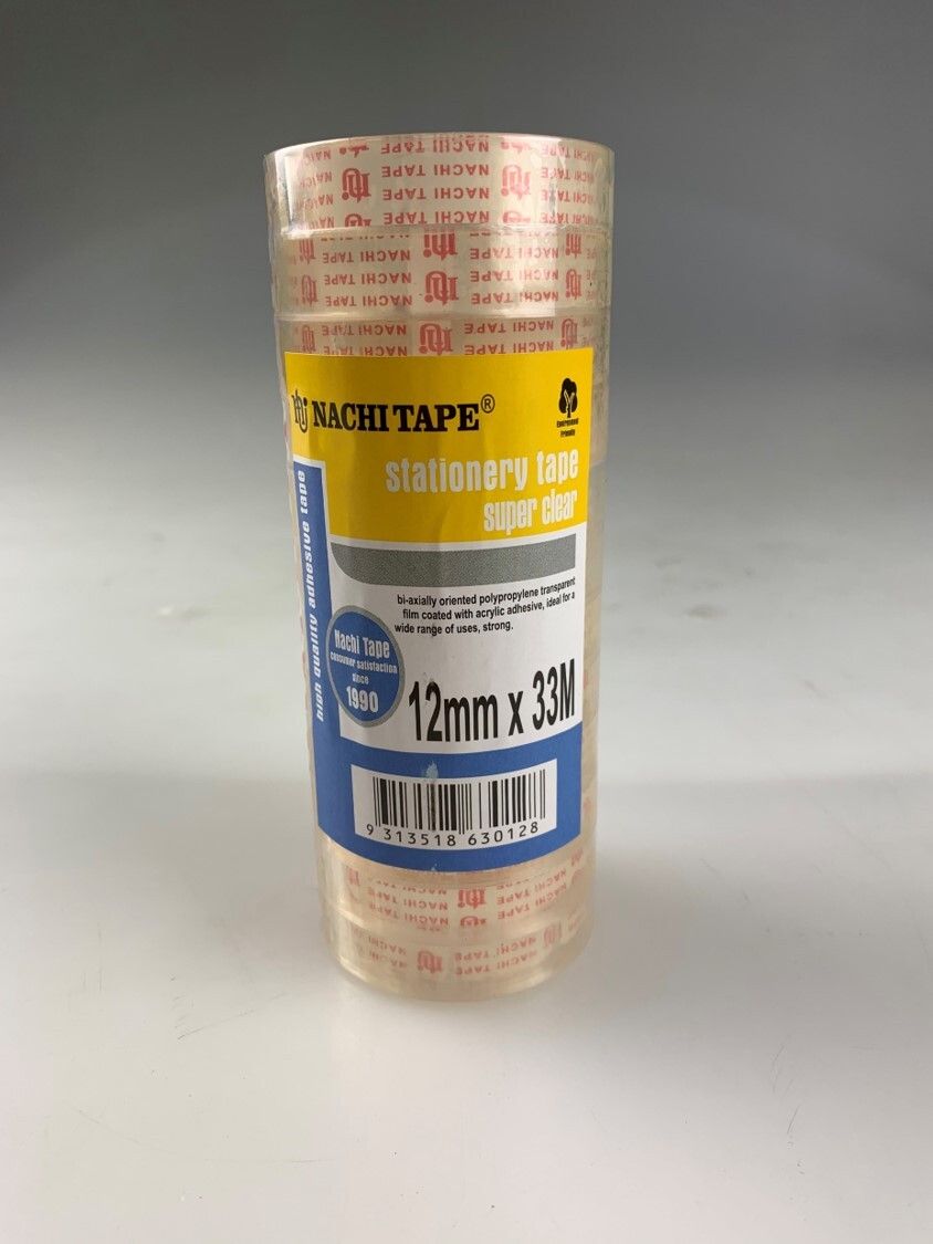 SP- STATIONERY TAPE NACHI 12MM X 33M CRYSTAL CLEAR TOWER12