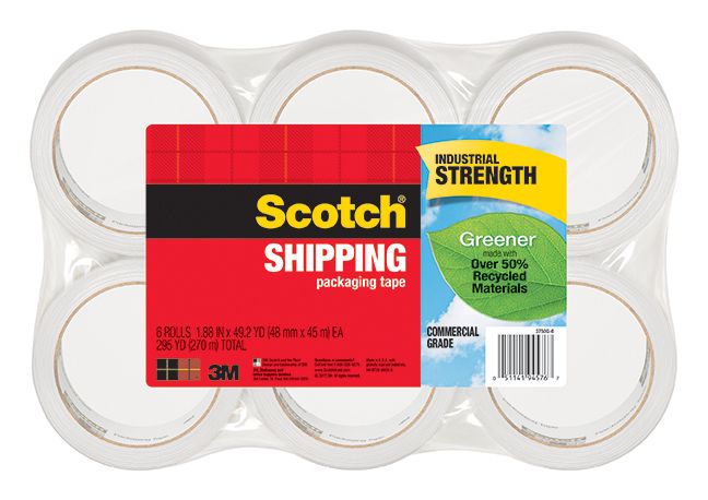 SHIPPING TAPE SCOTCH 48MMX45M 3750-G-6 CLEAR PK6 SHIPPING TAPE SCOTCH 48MMX45M 3750-G-6 CLEAR PK6