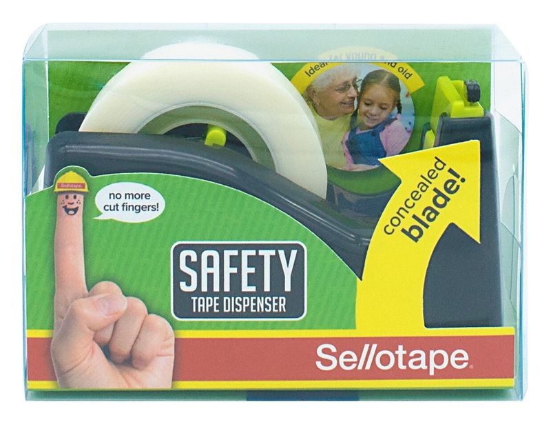 SP- TAPE DISPENSER SELLOTAPE SAFTEY DESKTOP BLACK PK3