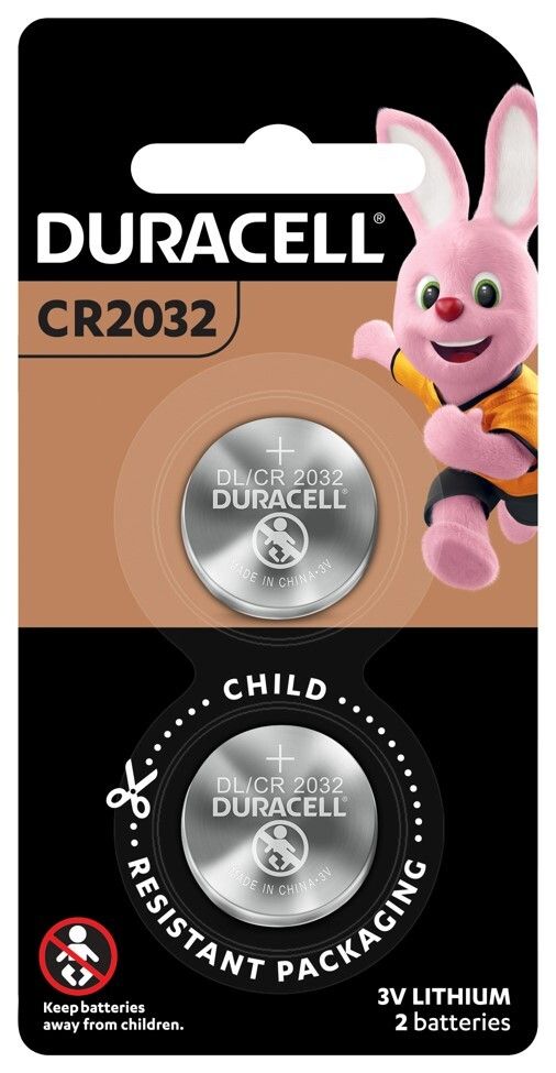 BATTERY DURACELL BUTTON CELL 2032 2PK