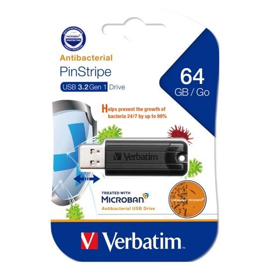 USB DRIVE VERBATIM STORE'N'GO MICROBAN 3.0 64GB BLACK