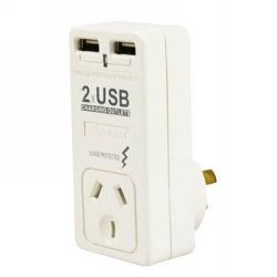 SINGLE ADAPTOR ITALPLAST WITH SURGE PROTECTION & USB CHARGER SINGLE ADAPTOR ITALPLAST WITH SURGE PROTECTION & USB CHARGER