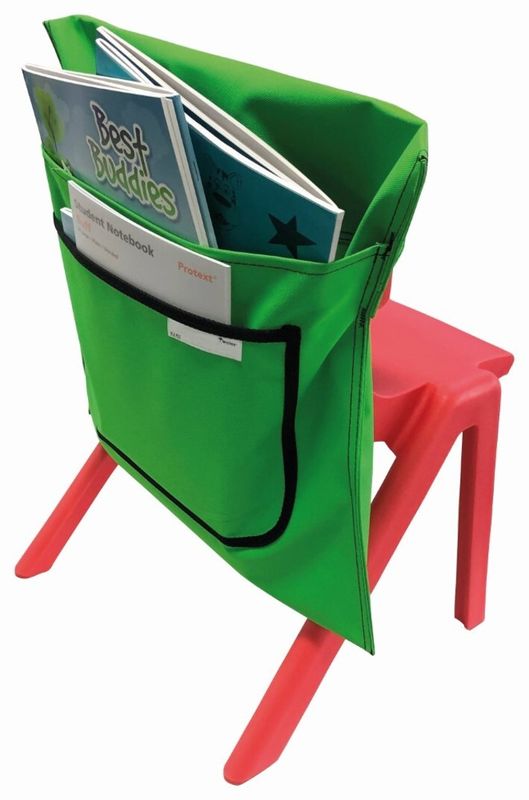 CHAIR BAG WRITER HEAVY DUTY NYLON 455MM WIDE 2 POCKETS GREEN