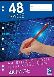 BINDER BOOK SOVEREIGN A4 8MM RULED 48PG
