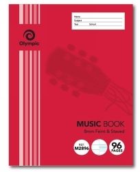 MUSIC BOOK OLYMPIC 9X7 8MM STAVE M2896 96PG