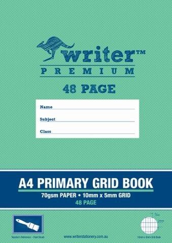 GRID BOOK WRITER PREMIUM A4 48PG PRIMARY PAINT BRUSH GRID BOOK WRITER PREMIUM A4 48PG PRIMARY PAINT BRUSH