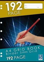 GRID BINDER BOOK SOVEREIGN A4 5MM GRID 192PG