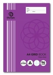GRID BOOK OLYMPIC A4 10MM SQUARE G109 96PG