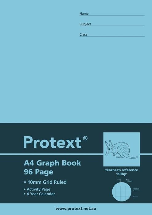 GRAPH BOOK PROTEXT PP A4 10MM 96PG BILBY