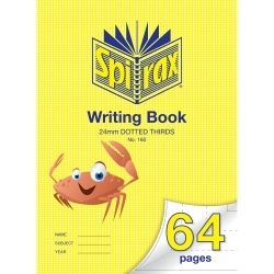 WRITING BOOK SPIRAX 160 335X240MM 24MM DOTTED THIRDS 64PG WRITING BOOK SPIRAX 160 335X240MM 24MM DOTTED THIRDS 64PG