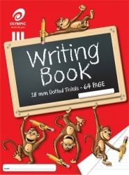 WRITING BOOK OLYMPIC 335X240MM 18MM DOTTED THIRDS MONKEYS 64PG