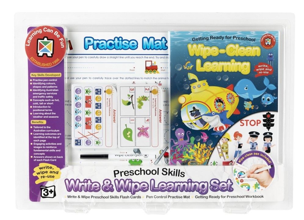 LEARNING SET LCBF WRITE & WIPE PRESCHOOL SKILLS