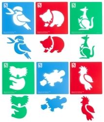 SP- STENCIL EC AUSTRALIAN ANIMALS 190X190MM