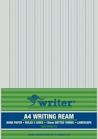 EXAM PAPER WRITER A4 9MM DOTTED THIRDS PORTRAIT REAM 500 EXAM PAPER WRITER A4 9MM DOTTED THIRDS PORTRAIT REAM 500