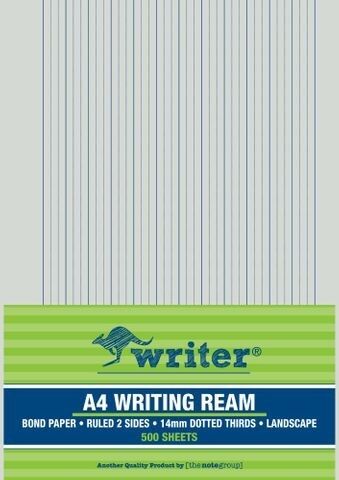 EXAM PAPER WRITER A4 14MM DOTTED THIRDS LANDSCAPE REAM 500 EXAM PAPER WRITER A4 14MM DOTTED THIRDS LANDSCAPE REAM 500