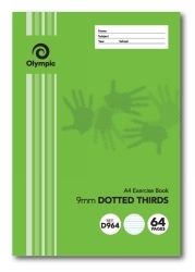 EXERCISE BOOK OLYMPIC A4 9MM DOTTED THIRDS D964I 64PG