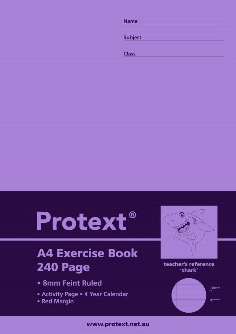 EXERCISE BOOK PROTEXT A4 8MM RULED PP COVER 240PG EXERCISE BOOK PROTEXT A4 8MM RULED PP COVER 240PG