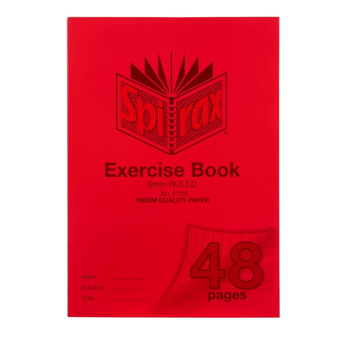 SP- EXERCISE BOOK SPIRAX A4 P100 8MM RULED 48PG SP- EXERCISE BOOK SPIRAX A4 P100 8MM RULED 48PG