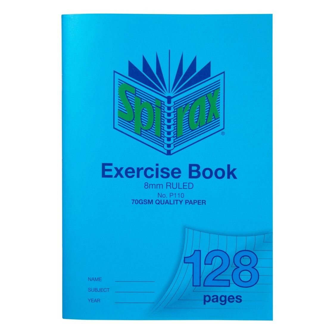 SP- EXERCISE BOOK SPIRAX A4 8MM P110 128PG