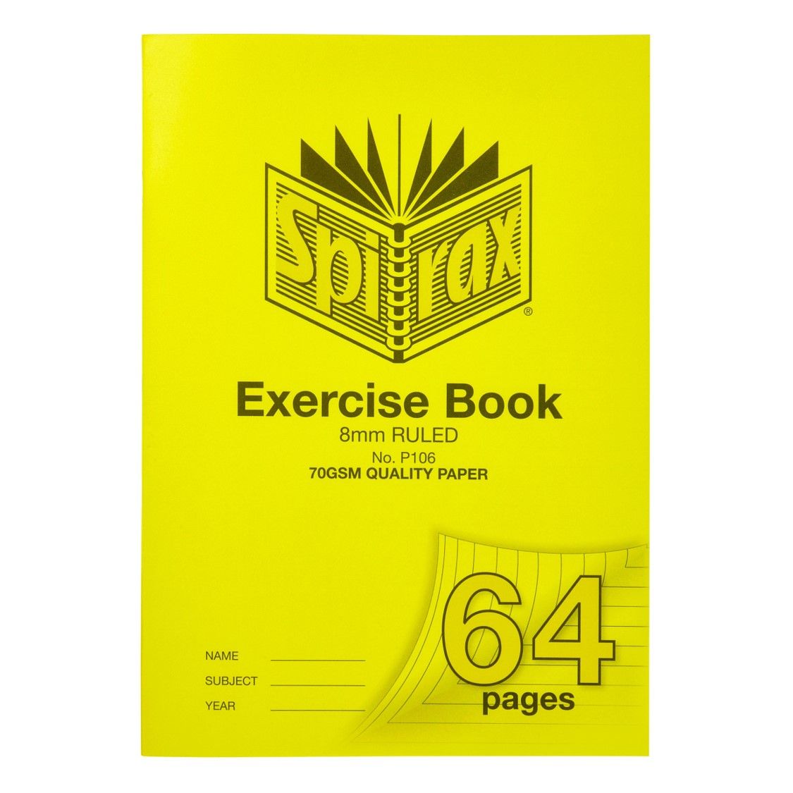 SP- EXERCISE BOOK SPIRAX A4 P106 8MM 64PG