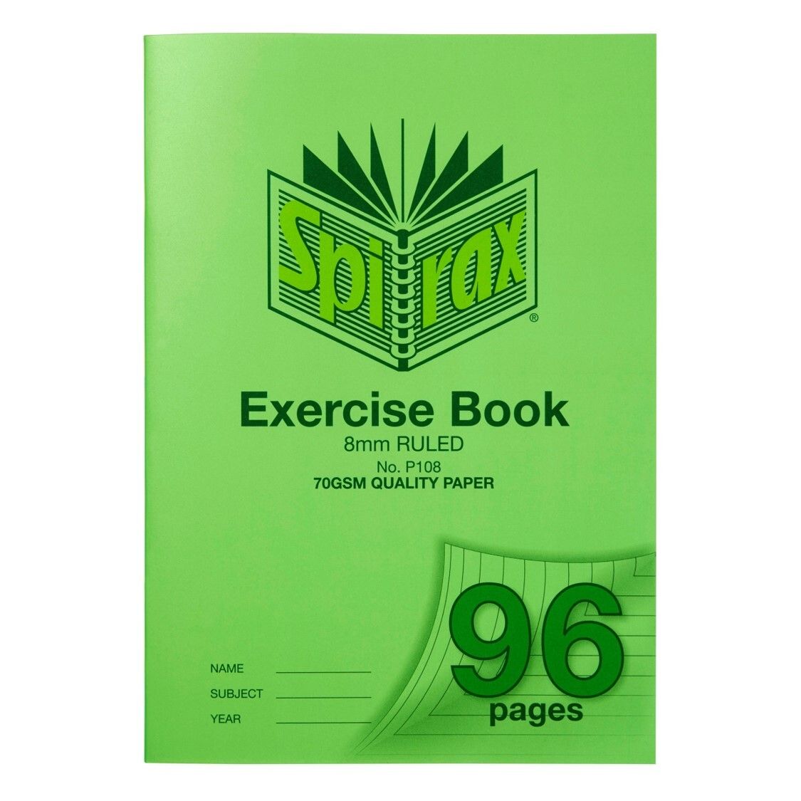 SP- EXERCISE BOOK SPIRAX A4 P108 8MM RULED 96PG SP- EXERCISE BOOK SPIRAX A4 P108 8MM RULED 96PG