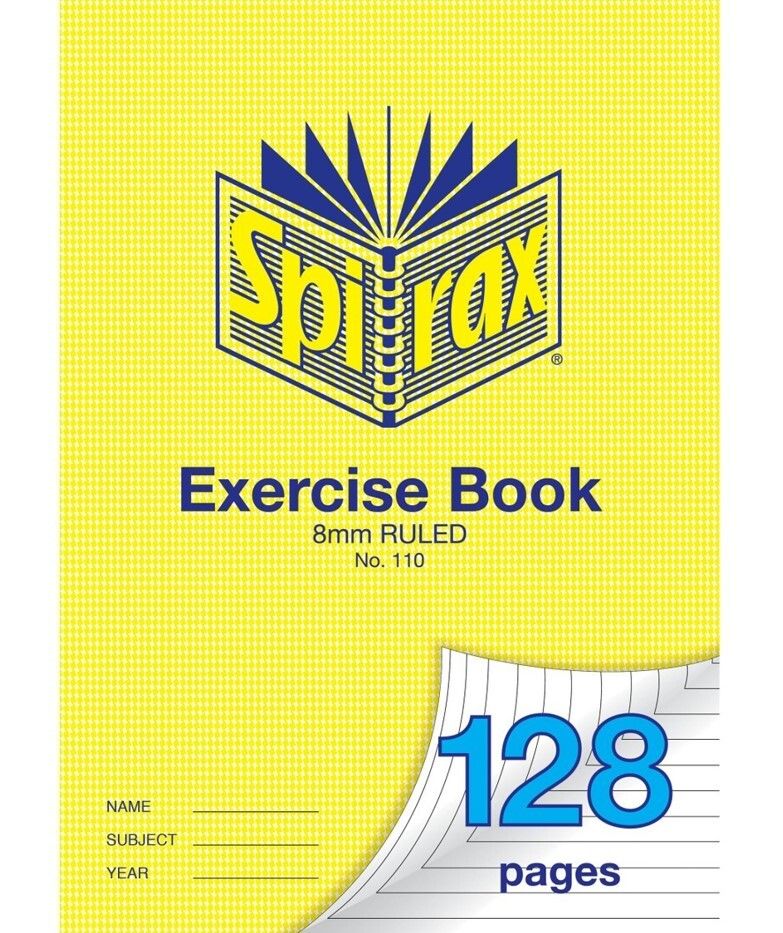 SP- EXERCISE BOOK SPIRAX A4 110 8MM RULED 128PG SP- EXERCISE BOOK SPIRAX A4 110 8MM RULED 128PG