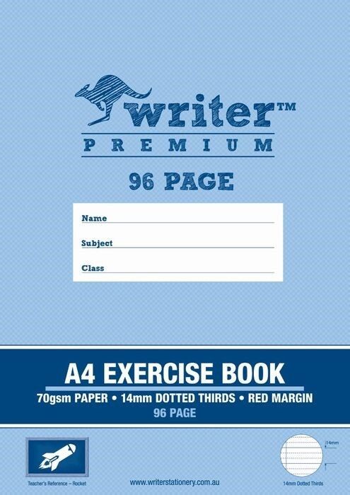 EXERCISE BOOK WRITER PREMIUM A4 96PG 14MM DOTTED THIRDS + MARGIN ROCKET EXERCISE BOOK WRITER PREMIUM A4 96PG 14MM DOTTED THIRDS + MARGIN ROCKET