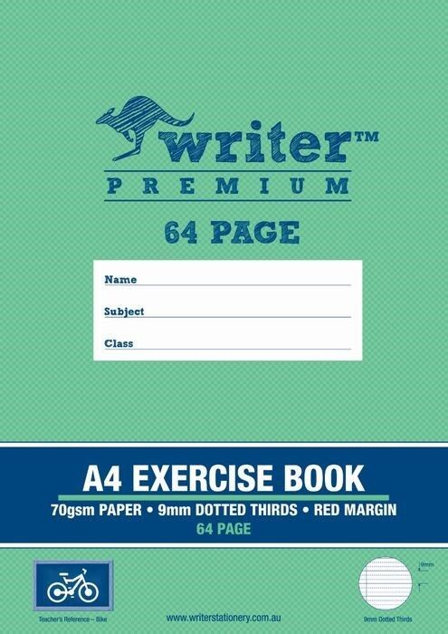 EXERCISE BOOK WRITER PREMIUM A4 64PG 9MM DOTTED THIRDS + MARGIN BIKE EXERCISE BOOK WRITER PREMIUM A4 64PG 9MM DOTTED THIRDS + MARGIN BIKE