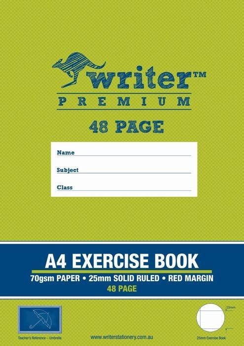 EXERCISE BOOK WRITER PREMIUM A4 25MM RULED+MARGIN UMBRELLA 48PG EXERCISE BOOK WRITER PREMIUM A4 25MM RULED+MARGIN UMBRELLA 48PG