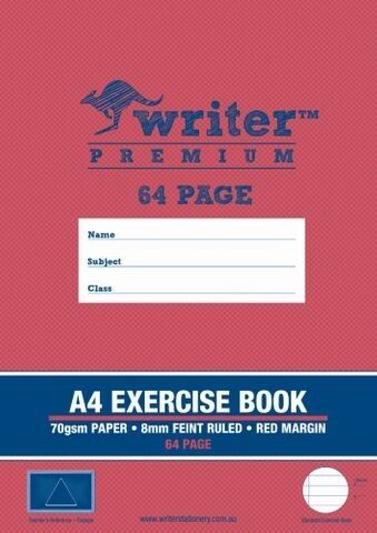 EXERCISE BOOK WRITER PREMIUM A4 8MM RULED + MARGIN TRIANGLE 64PG EXERCISE BOOK WRITER PREMIUM A4 8MM RULED + MARGIN TRIANGLE 64PG