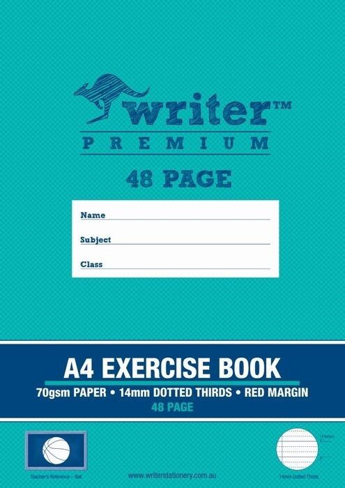 EXERCISE BOOK WRITER PREMIUM A4 14MM DOTTED THIRDS + MARGIN BALL 48PG EXERCISE BOOK WRITER PREMIUM A4 14MM DOTTED THIRDS + MARGIN BALL 48PG