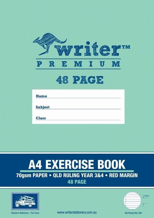 EXERCISE BOOK WRITER PREMIUM A4 QLD YR3/4 RULED + MARGIN RAINBOW 48PG EXERCISE BOOK WRITER PREMIUM A4 QLD YR3/4 RULED + MARGIN RAINBOW 48PG