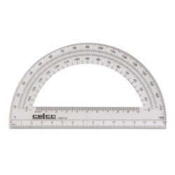PROTRACTOR CELCO 15CM 180 DEG HALF CIRCLE CLEAR PROTRACTOR CELCO 15CM 180 DEG HALF CIRCLE CLEAR