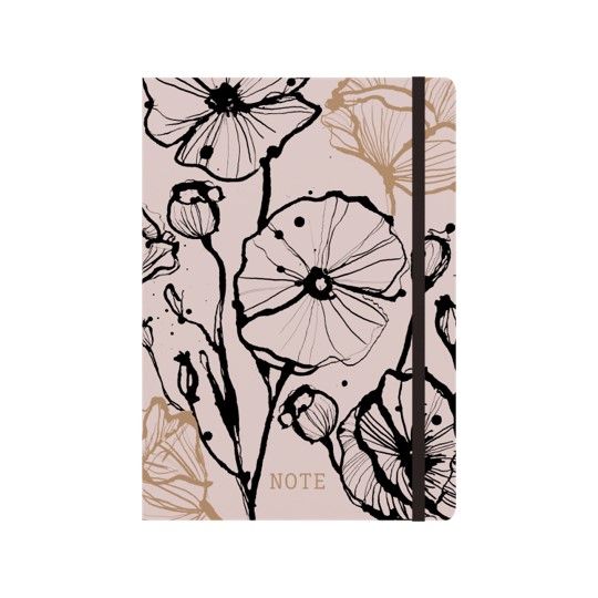 NOTEBOOK ABSTRACT BOTANICAL A5 E-AB15R.50 RECYCLED PINK