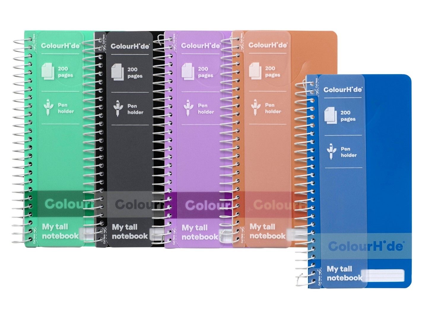 NOTEBOOK COLOURHIDE SLIMLINE ASTD 200PGPG